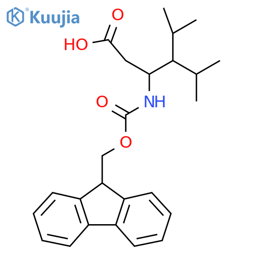 3-({(9H-fluoren-9-yl)methoxycarbonyl}amino)-5-methyl-4-(propan-2-yl)hexanoic acid structure