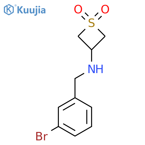 3-{[(3-Bromophenyl)methyl]amino}-1lambda6-thietane-1,1-dione structure