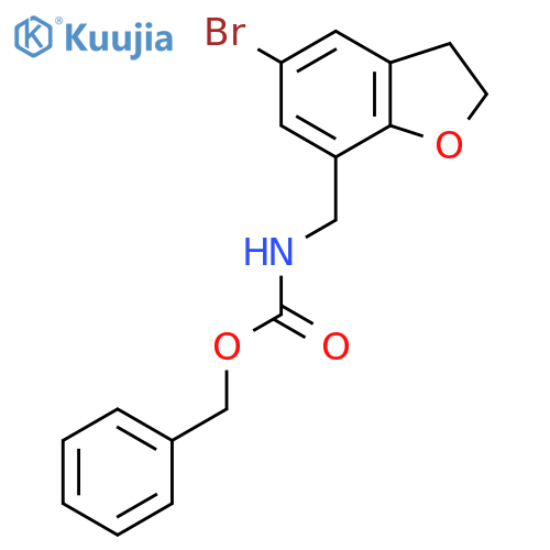 benzyl N-[(5-bromo-2,3-dihydro-1-benzofuran-7-yl)methyl]carbamate structure