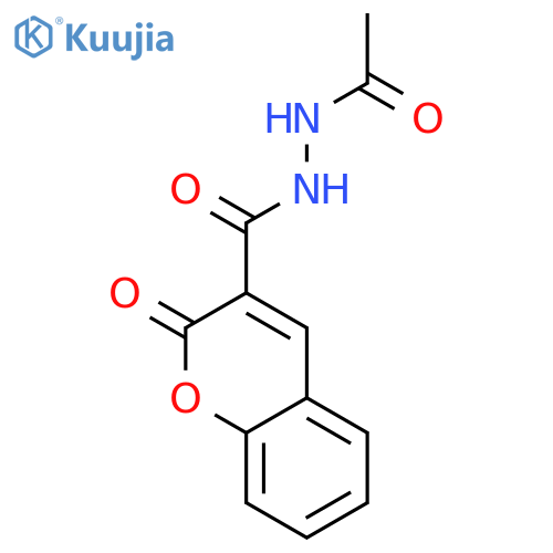 2H-1-Benzopyran-3-carboxylic acid, 2-oxo-, 2-acetylhydrazide structure