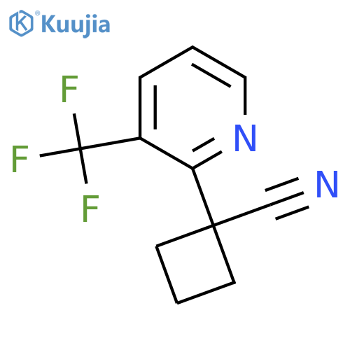 1-3-(trifluoromethyl)pyridin-2-ylcyclobutane-1-carbonitrile structure