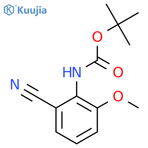 tert-butyl N-(2-cyano-6-methoxyphenyl)carbamate structure