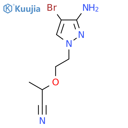2-[2-(3-amino-4-bromo-1H-pyrazol-1-yl)ethoxy]propanenitrile structure