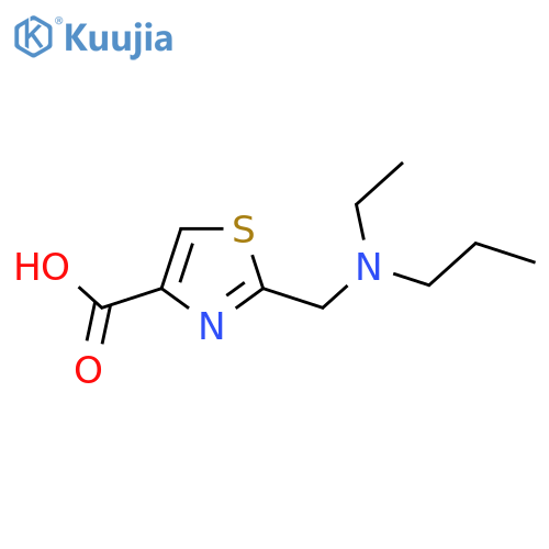 2-{[Ethyl(propyl)amino]methyl}-1,3-thiazole-4-carboxylic acid structure