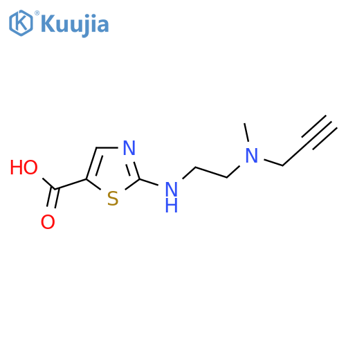 2-({2-methyl(prop-2-yn-1-yl)aminoethyl}amino)-1,3-thiazole-5-carboxylic acid structure