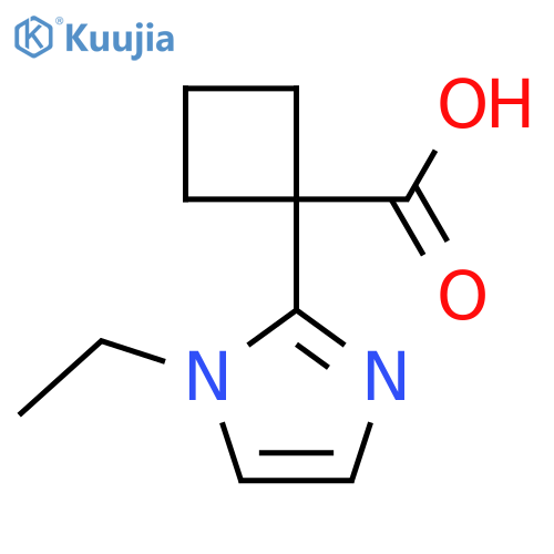 1-(1-ethyl-1H-imidazol-2-yl)cyclobutane-1-carboxylic acid structure