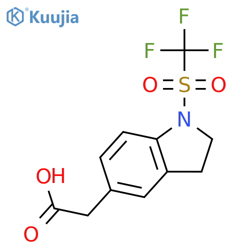1H-INDOLE-5-ACETIC ACID, 2,3-DIHYDRO-1-[(TRIFLUOROMETHYL)SULFONYL]- structure