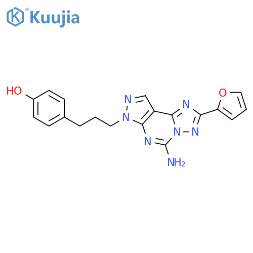 4-{3-[5-amino-2-(furan-2-yl)-7H-pyrazolo[4,3-e][1,2,4]triazolo[1,5-c]pyrimidin-7-yl]propyl}phenol structure