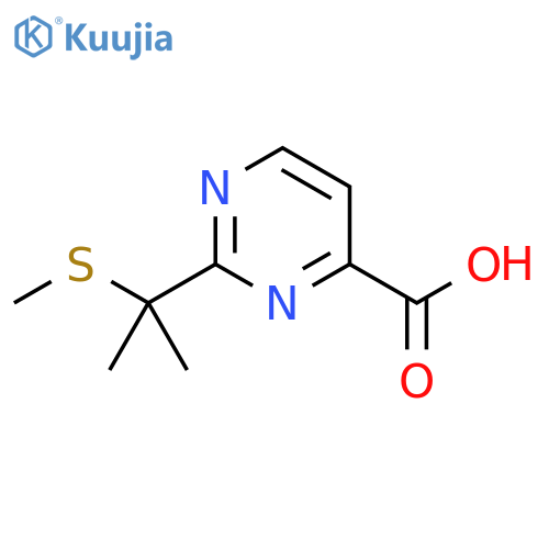 4-Pyrimidinecarboxylic acid, 2-[1-methyl-1-(methylthio)ethyl]- structure