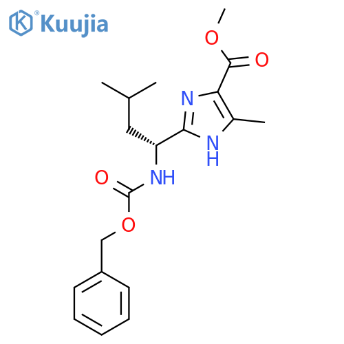Methyl 2-((1R)-1-(((benzyloxy)carbonyl)amino)-3-methylbutyl)-5-methyl-1H-imidazole-4-carboxylate structure