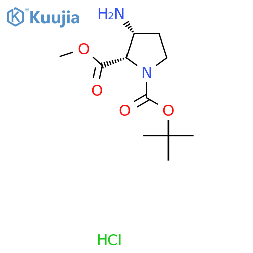 1-tert-butyl 2-methyl (2S,3R)-3-amino-1,2-pyrrolidinedicarboxylate hydrochloride structure