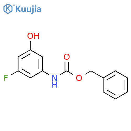 Carbamic acid, N-(3-fluoro-5-hydroxyphenyl)-, phenylmethyl ester structure