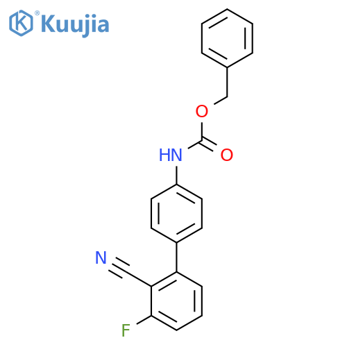 Benzyl (2'-cyano-3'-fluoro-[1,1'-biphenyl]-4-yl)carbamate structure