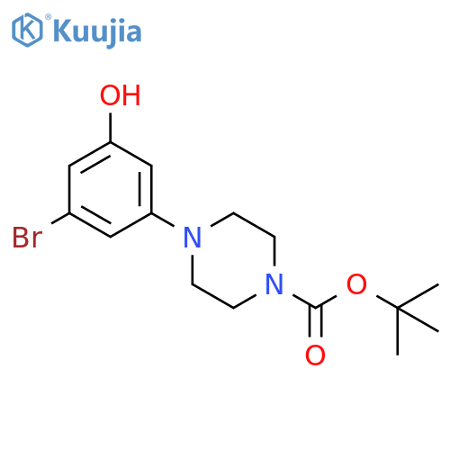 tert-butyl 4-(3-bromo-5-hydroxyphenyl)piperazine-1-carboxylate structure