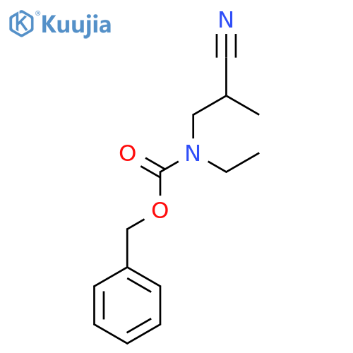 benzyl N-(2-cyano-2-methylethyl)-N-ethylcarbamate structure