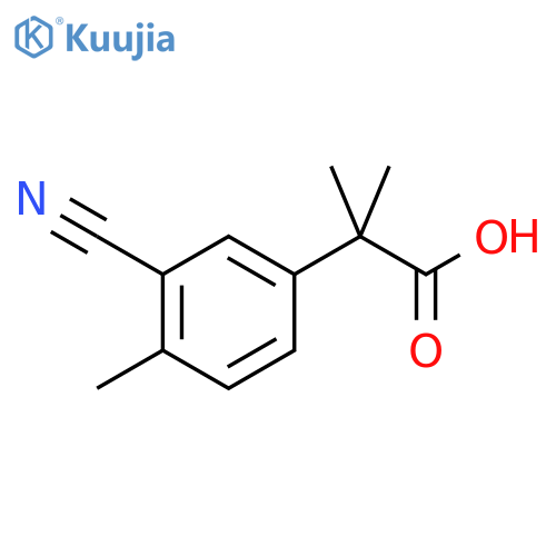 2-(3-Cyano-4-methylphenyl)-2-methylpropanoic acid structure