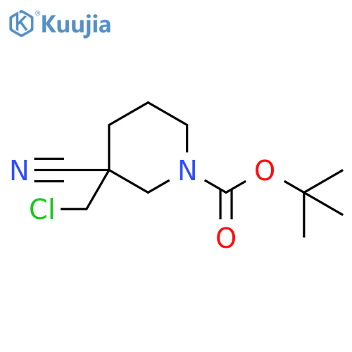 tert-butyl 3-(chloromethyl)-3-cyanopiperidine-1-carboxylate structure