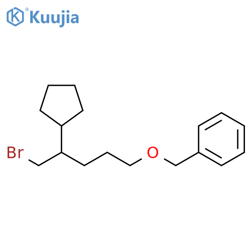 Benzene, [[(5-bromo-4-cyclopentylpentyl)oxy]methyl]- structure