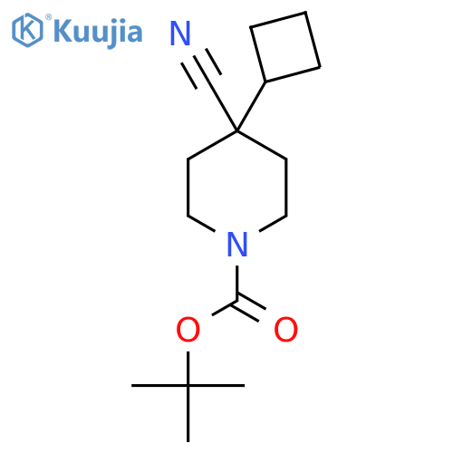 Tert-butyl 4-cyano-4-cyclobutylpiperidine-1-carboxylate structure