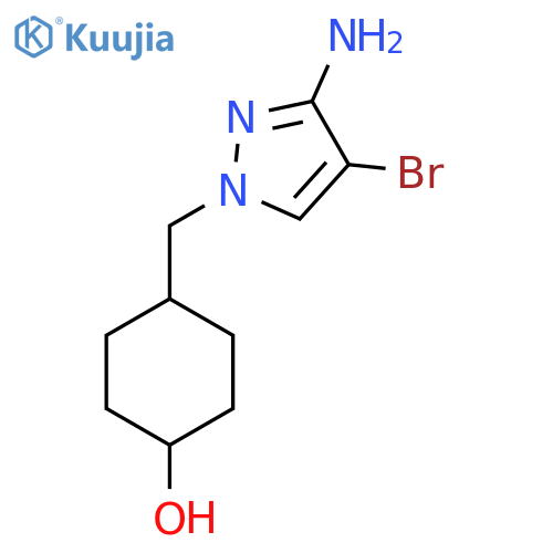 4-[(3-amino-4-bromo-1H-pyrazol-1-yl)methyl]cyclohexan-1-ol structure