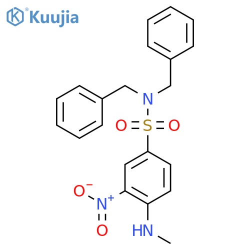 N,N-dibenzyl-4-(methylamino)-3-nitrobenzene-1-sulfonamide structure