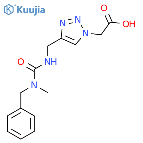2-4-({benzyl(methyl)carbamoylamino}methyl)-1H-1,2,3-triazol-1-ylacetic acid structure