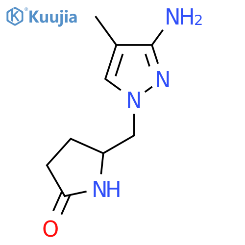 5-[(3-Amino-4-methyl-1H-pyrazol-1-yl)methyl]pyrrolidin-2-one structure