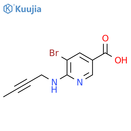 5-bromo-6-(but-2-yn-1-yl)aminopyridine-3-carboxylic acid structure
