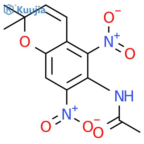 Acetamide, N-(2,2-dimethyl-5,7-dinitro-2H-1-benzopyran-6-yl)- structure
