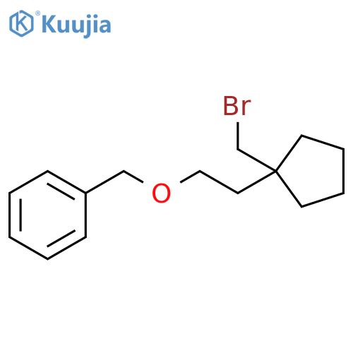 Benzene, [[2-[1-(bromomethyl)cyclopentyl]ethoxy]methyl]- structure