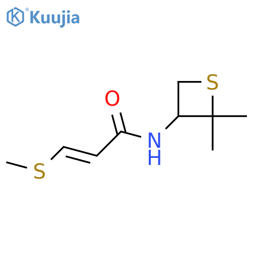 N-(2,2-dimethylthietan-3-yl)-3-methylsulfanyl-prop-2-enamide structure