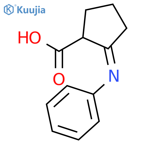 Cyclopentanecarboxylicacid, 2-(phenylimino)- structure