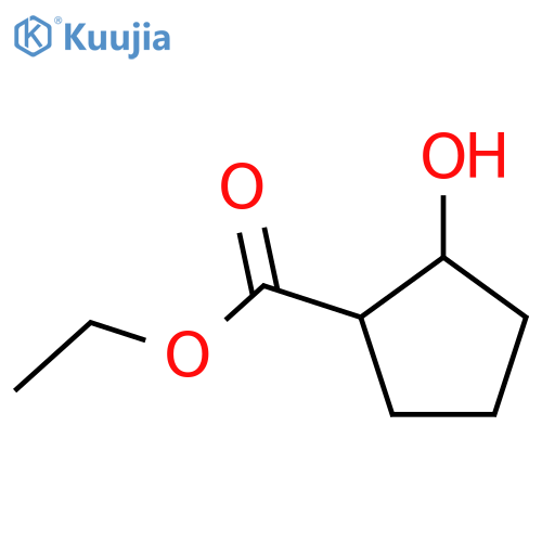 Cyclopentanecarboxylicacid, 2-hydroxy-, ethyl ester, (1R,2R)-rel- structure