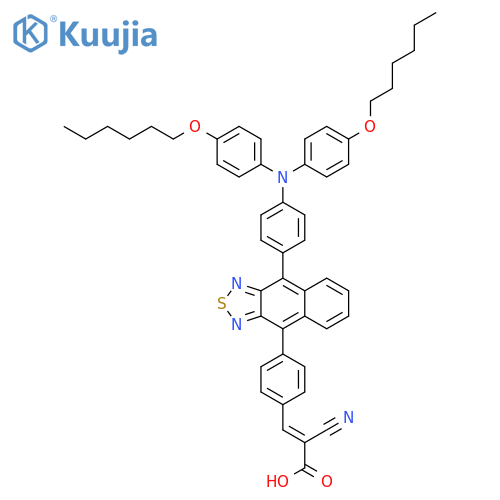 2-Propenoic acid, 3-[4-[9-[4-[bis[4-(hexyloxy)phenyl]amino]phenyl]naphtho[2,3-c][1,2,5]thiadiazol-4-yl]phenyl]-2-cyano- structure
