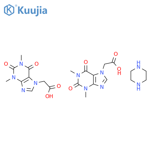 1,2,3,6-tetrahydro-1,3-dimethyl-2,6-dioxo-7H-purine-7-acetic acid, compound with piperazine (2:1) structure