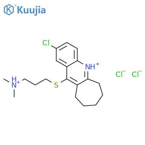 2-chloro-11-{[3-(dimethylammonio)propyl]sulfanyl}-7,8,9,10-tetrahydro-6H-cyclohepta[b]quinolinium dichloride structure