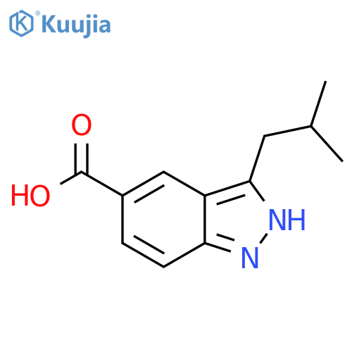 3-(2-methylpropyl)-2H-indazole-5-carboxylic acid structure