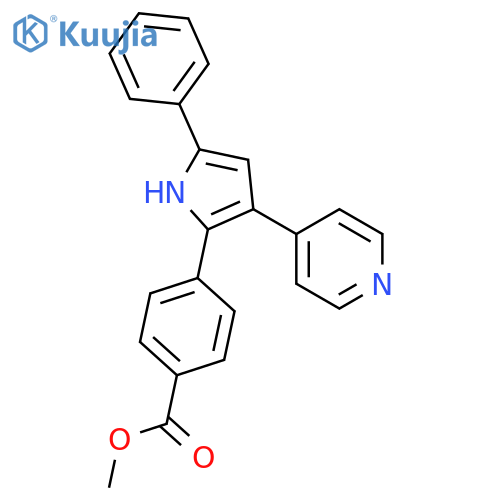 Benzoic acid, 4-[5-phenyl-3-(4-pyridinyl)-1H-pyrrol-2-yl]-, methyl ester structure