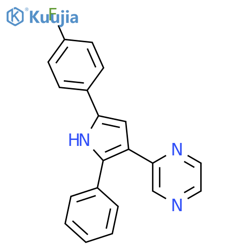 Pyrazine, [5-(4-fluorophenyl)-2-phenyl-1H-pyrrol-3-yl]- structure