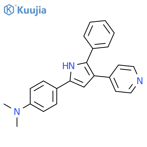 Benzenamine, N,N-dimethyl-4-[5-phenyl-4-(4-pyridinyl)-1H-pyrrol-2-yl]- structure