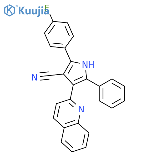 1H-Pyrrole-3-carbonitrile, 2-(4-fluorophenyl)-5-phenyl-4-(2-quinolinyl)- structure