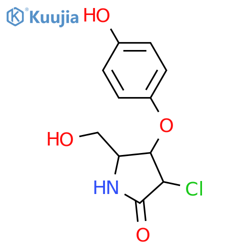 3-Chloro-4-hydroxy-5-(hydroxymethyl)-2-pyrrolidinone; (3R*,4R*,5S*)-form, 4-(4-Hydroxyphenyl) ether structure