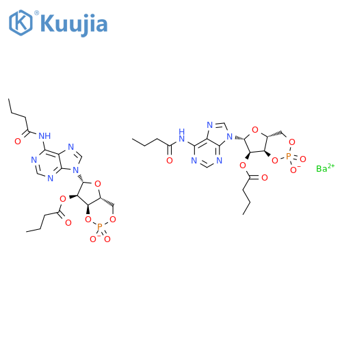 Adenosine,N-(1-oxobutyl)-, cyclic 3',5'-(hydrogen phosphate) 2'-butanoate, barium salt(2:1) (9CI) structure