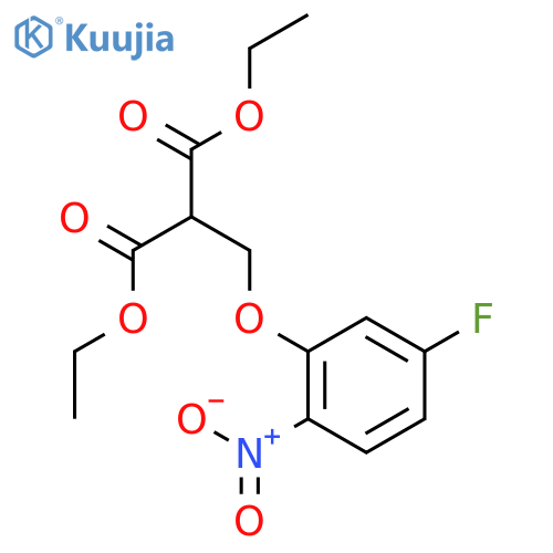 Propanedioic acid, (5-fluoro-2-nitrophenoxy)methyl-, diethyl ester structure
