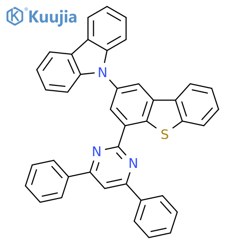 9H-Carbazole, 9-[4-(4,6-diphenyl-2-pyrimidinyl)-2-dibenzothienyl]- structure