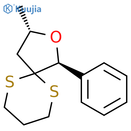 2-Oxa-6,10-dithiaspiro[4.5]decane, 3-methyl-1-phenyl-, (1S-trans)- structure