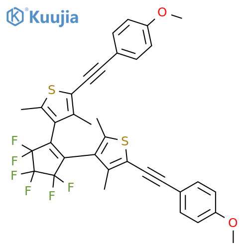 Thiophene, 3,3'-(3,3,4,4,5,5-hexafluoro-1-cyclopentene-1,2-diyl)bis[5-[(4-methoxyphenyl)ethynyl]-2,4-dimethyl- (9CI) structure