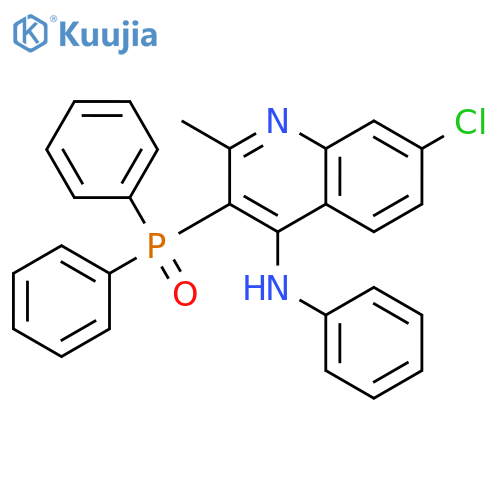 4-Quinolinamine, 7-chloro-3-(diphenylphosphinyl)-2-methyl-N-phenyl- structure