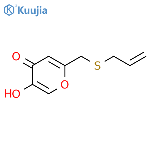 4H-Pyran-4-one, 5-hydroxy-2-[(2-propenylthio)methyl]- structure