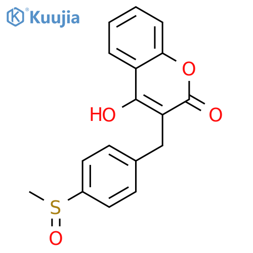 2H-1-Benzopyran-2-one, 4-hydroxy-3-[[4-(methylsulfinyl)phenyl]methyl]- structure
